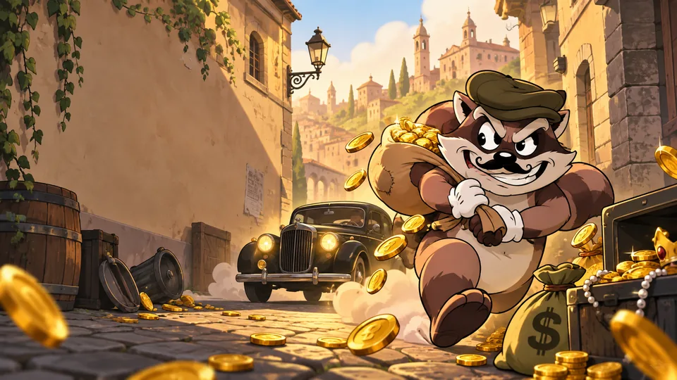 Illustration éditoriale sépia, thème parisien de Le Bandit Hold & Win